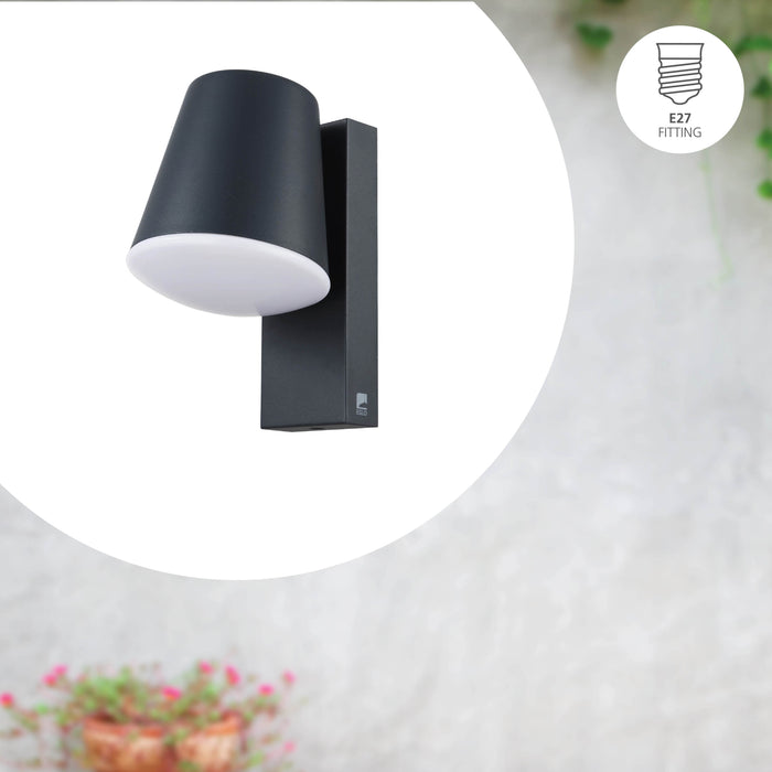 EGLO Caldiero Wandlamp - E27 - 24 cm - Antraciet|Wit