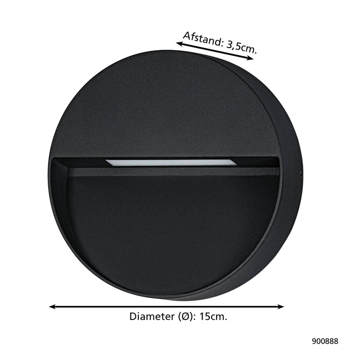 EGLO Maruggio Wandlamp - buitenverlichting - LED - Zwart