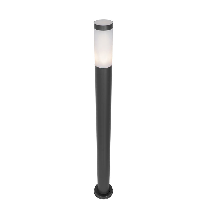 QAZQA Moderne buitenlamp paal donkergrijs met opaal 110 cm IP44 - Rox