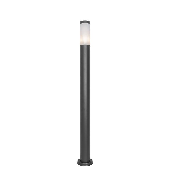 QAZQA Moderne buitenlamp paal donkergrijs met opaal 110 cm IP44 - Rox