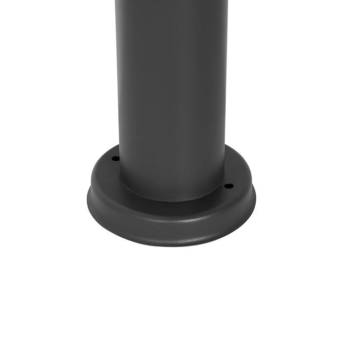 QAZQA Moderne buitenlamp paal donkergrijs met opaal 110 cm IP44 - Rox