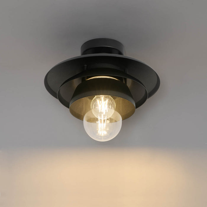 QAZQA Design buiten plafondlamp zwart IP44 - Morty