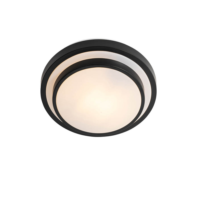 QAZQA Moderne plafondlamp zwart met wit 25 cm IP44 - Walden