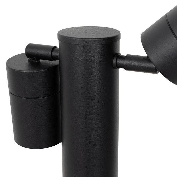 QAZQA Staande buitenlamp zwart 45 cm IP44 verstelbaar 2-lichts - Duo