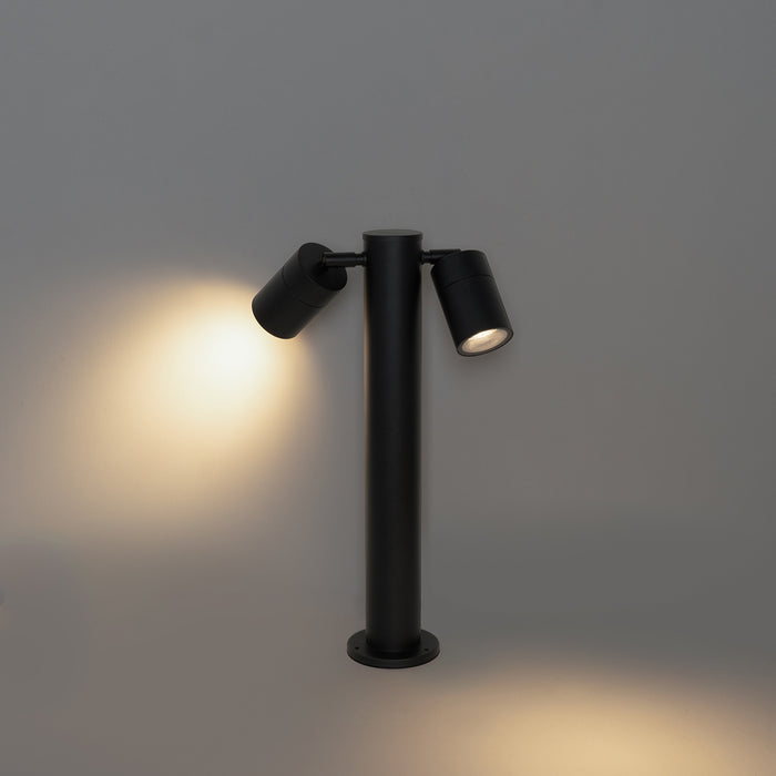 QAZQA Staande buitenlamp zwart 45 cm IP44 verstelbaar 2-lichts - Duo