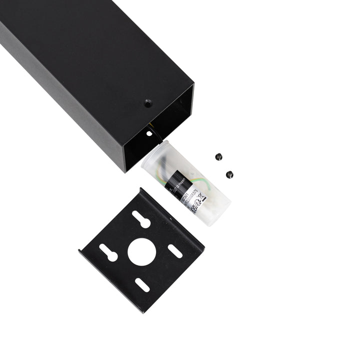 QAZQA Staande buitenlamp zwart met smoke kap 30 cm - Denmark