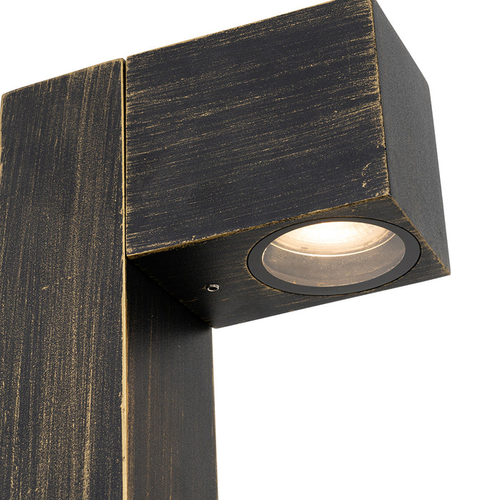 QAZQA Industriële staande buitenlamp antiek goud 80 cm IP44 - Baleno
