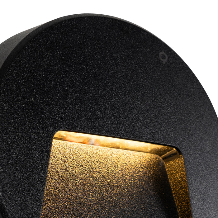 QAZQA Buiten wandlamp zwart rond incl. LED IP65 - Gem