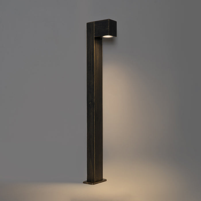 QAZQA Industriële staande buitenlamp antiek goud 80 cm IP44 - Baleno