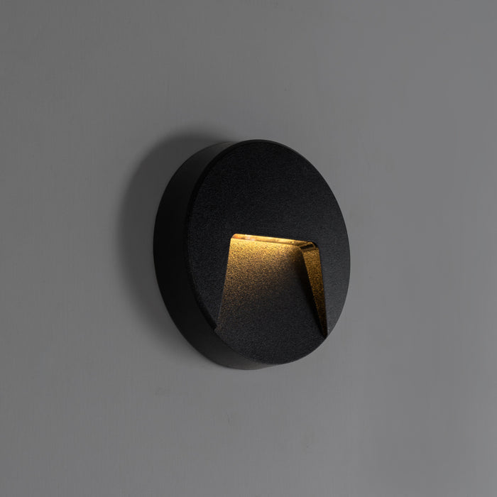 QAZQA Buiten wandlamp zwart rond incl. LED IP65 - Gem