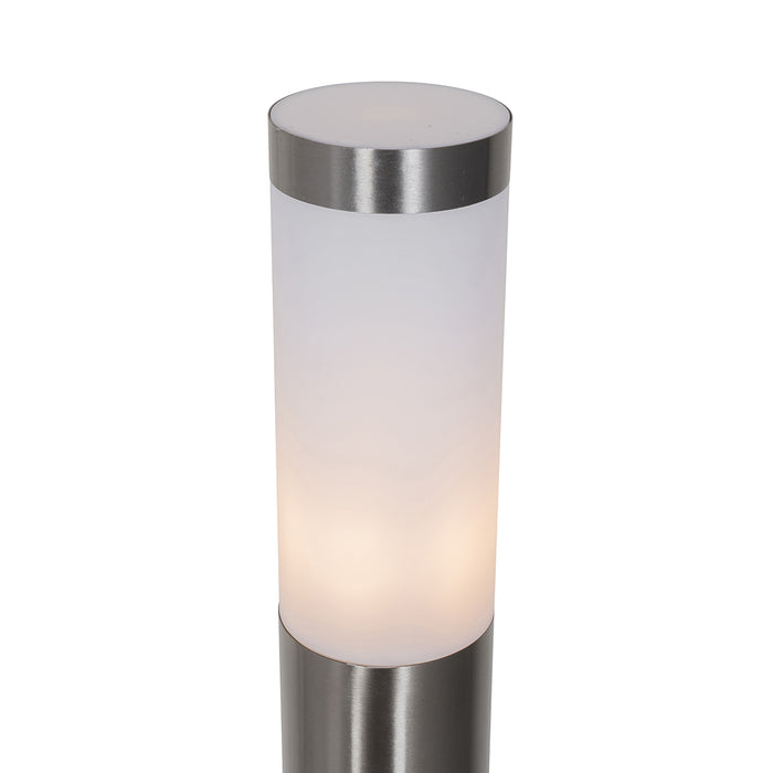 QAZQA Moderne buitenlamp paal staal met opaal 80 cm IP44 - Rox