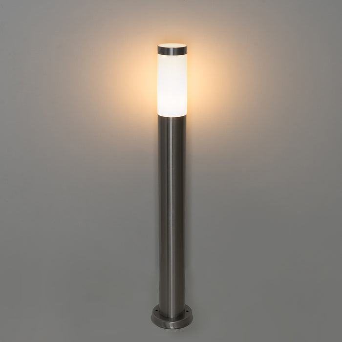 QAZQA Moderne buitenlamp paal staal met opaal 80 cm IP44 - Rox
