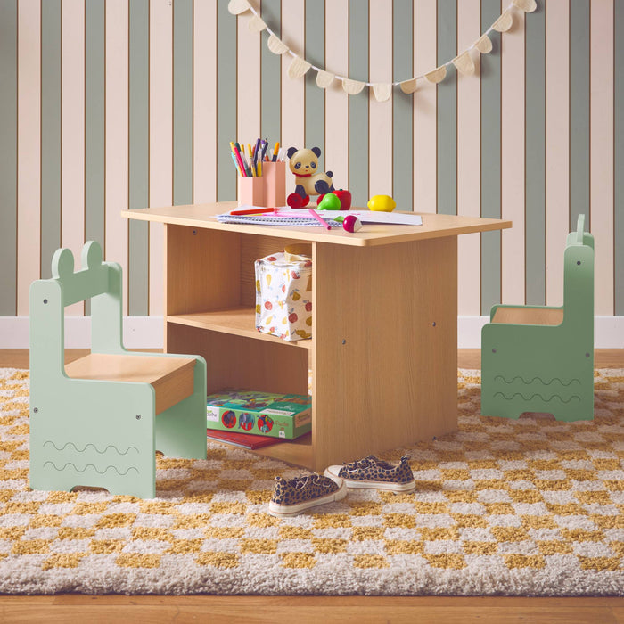 sweeek - Kindertafel + 2 stoelen, met planken