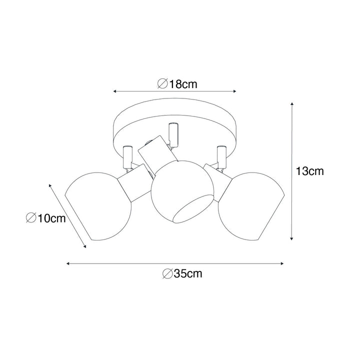QAZQA Smart plafondspot goud met roze glas incl. 3 Wifi P45 - Vidro