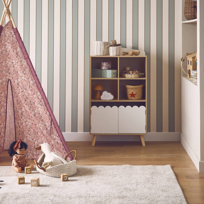 sweeek - Kinderboekenkast met 2 deuren en 4 planken