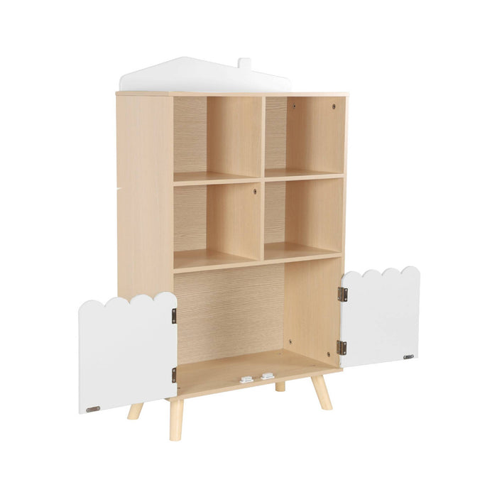 sweeek - Kinderboekenkast met 2 deuren en 4 planken