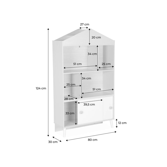 sweeek - 2-deurs kinderboekenkast, legplanken