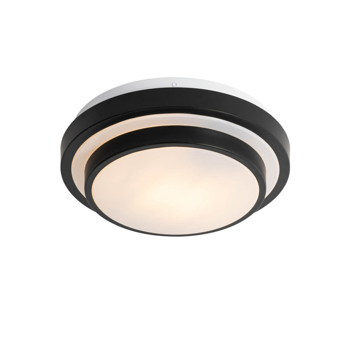 QAZQA Moderne plafondlamp zwart met wit 25 cm IP44 - Walden