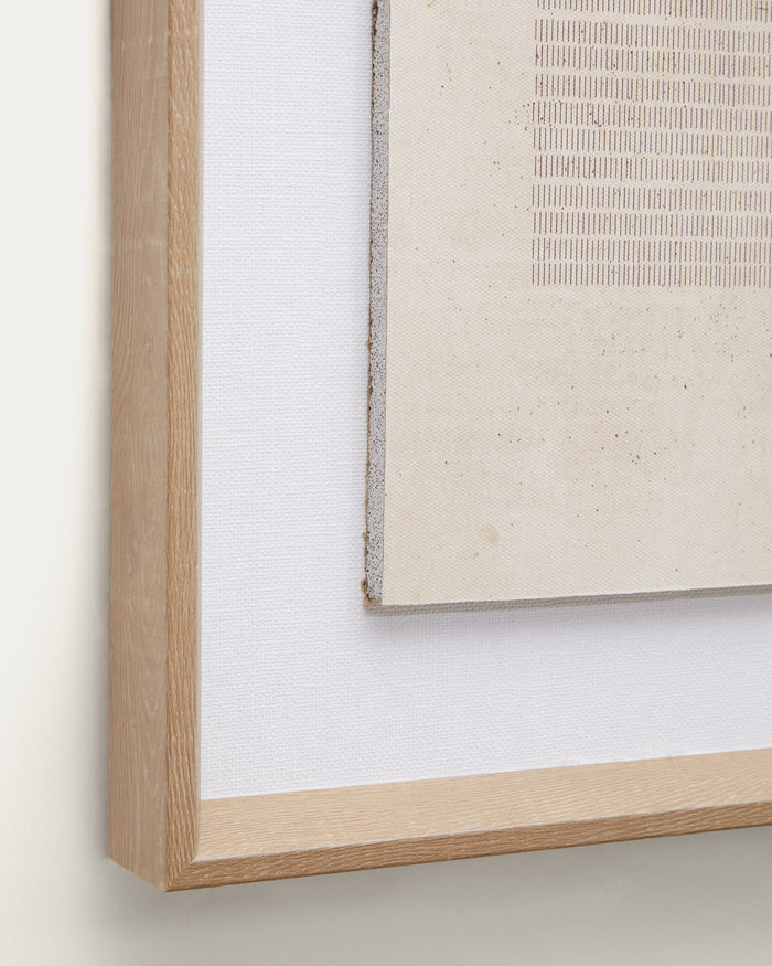 Kave Home - Schilderij Sormina met bruine strepen in het midden 30 x