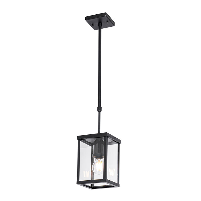 QAZQA Industriële buiten hanglamp zwart IP44 - Charlois