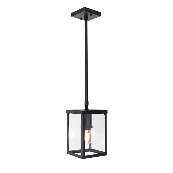 QAZQA Industriële buiten hanglamp zwart IP44 - Charlois