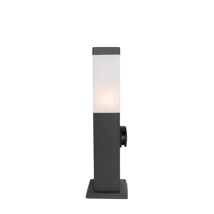 QAZQA Buitenlamp donkergrijs 45 cm met stopcontact IP44 - Malios