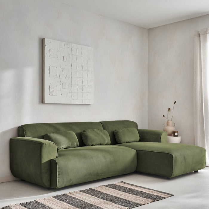 sweeek - 2 tot 3 zits hoekbank in corduroy, rechterhoek