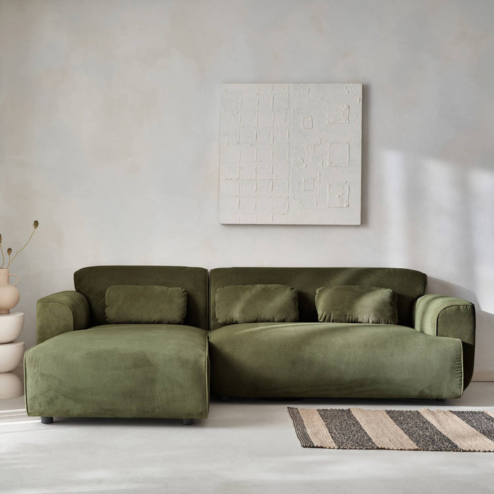 sweeek - 2 tot 3-zits corduroy hoekbank, linkerhoek