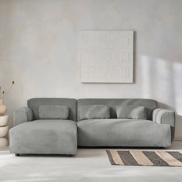 sweeek - 2 tot 3-zits corduroy hoekbank, linkerhoek