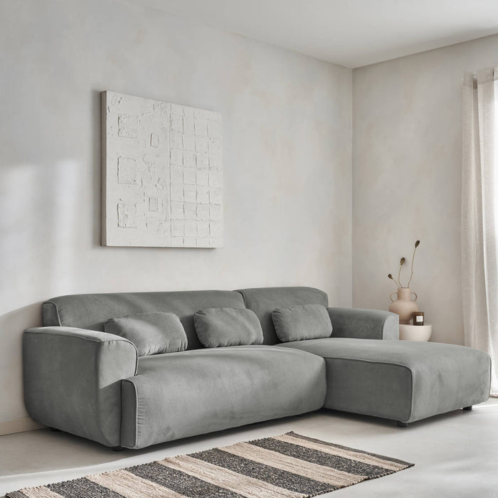 sweeek - 2 tot 3 zits hoekbank in corduroy, rechterhoek