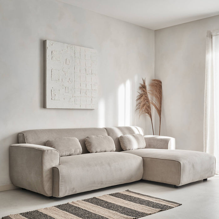 sweeek - 2 tot 3 zits hoekbank in corduroy, rechterhoek