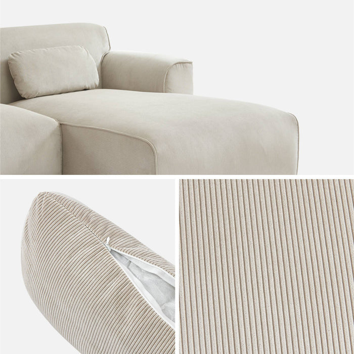 sweeek - 2 tot 3 zits hoekbank in corduroy, rechterhoek