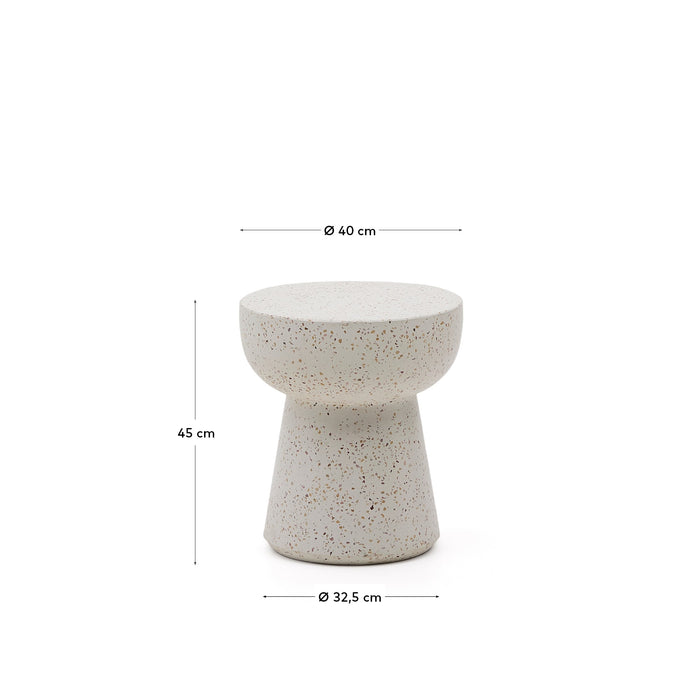 Kave Home - Bijzettafel Pada van wit terrazzo Ø 40 cm