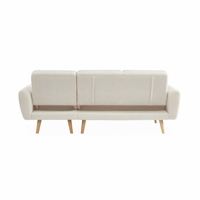 sweeek - Verstelbare 3-zits hoekbank met bouclé bekleding