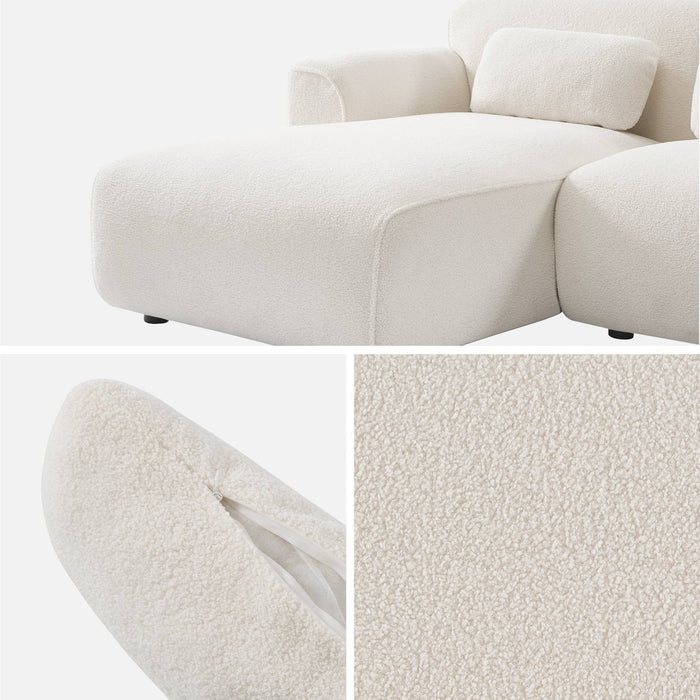 sweeek - Hoekbank, 3 zits boucléstof