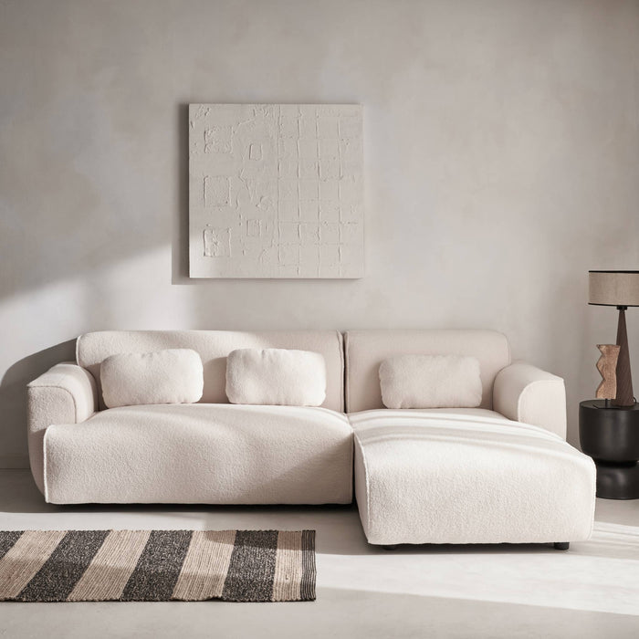 sweeek - Hoekbank, 3 zits boucléstof