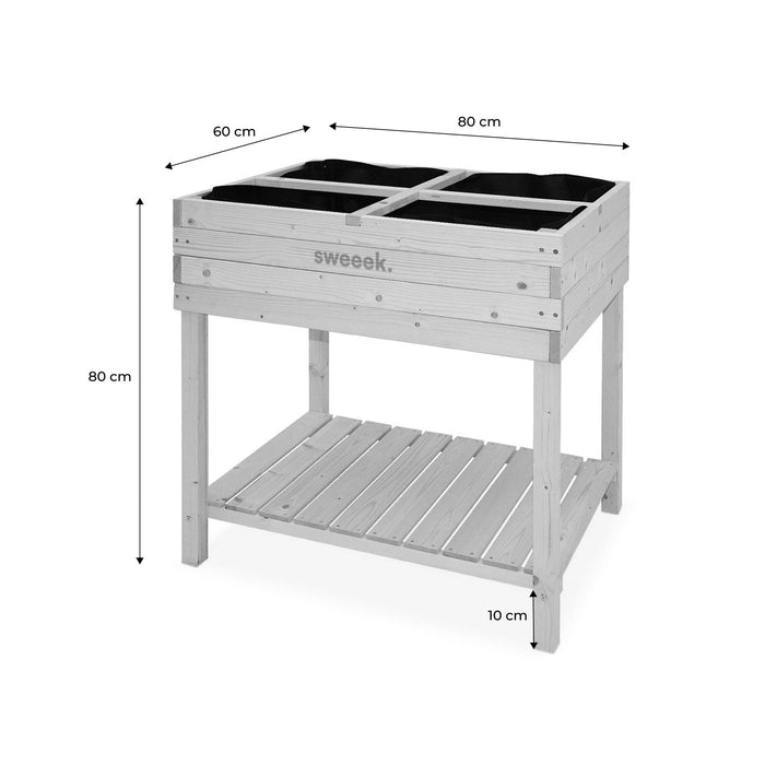 sweeek - Vierkante moestuin, 80 x 60 cm