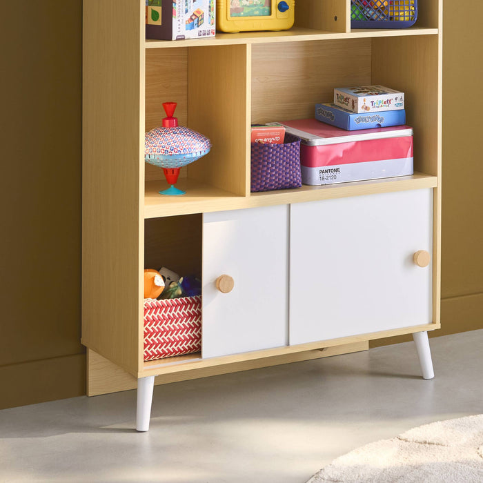sweeek - 2-deurs kinderboekenkast, legplanken
