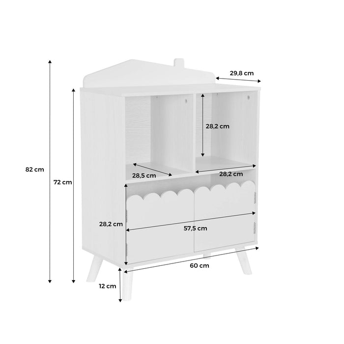 sweeek - Kinderboekenkast met 2 planken en 2 deuren