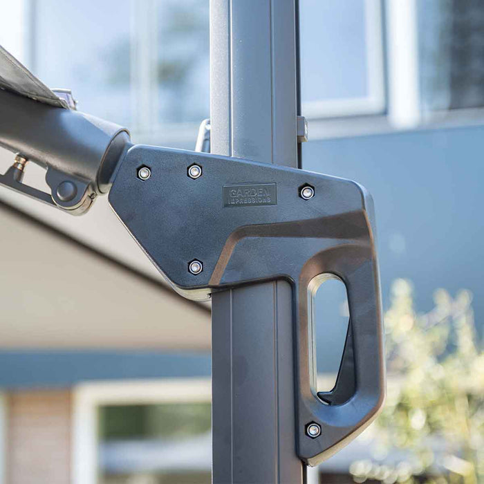 Garden Impressions Hawaii zweefparasol 3x3m d. grijs met voet en hoes