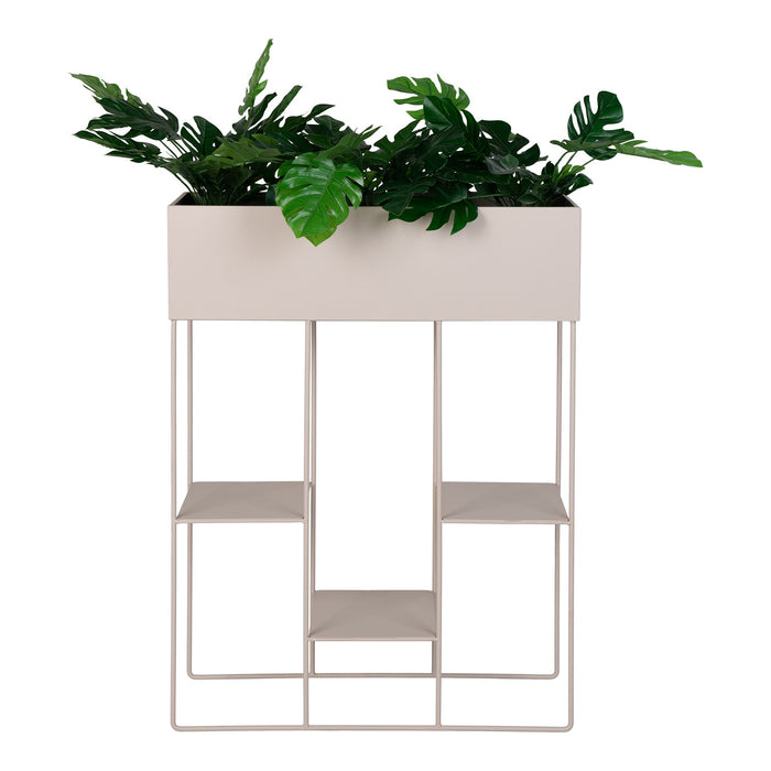 QUVIO Plantenbak met 3 planken - Metaal - Beige