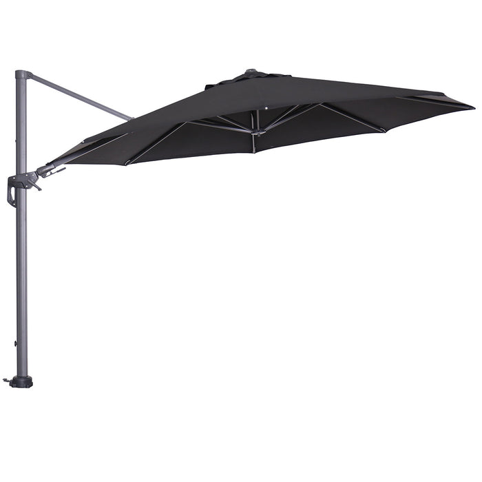 Garden Impressions Hawaii zweefparasol 3.5m zwart met voet en hoes