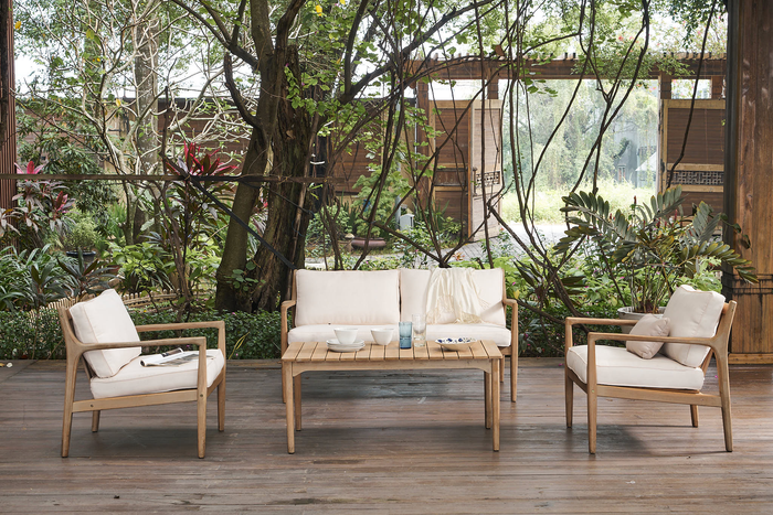 by fonQ Santorini Loungeset - Acaciahout