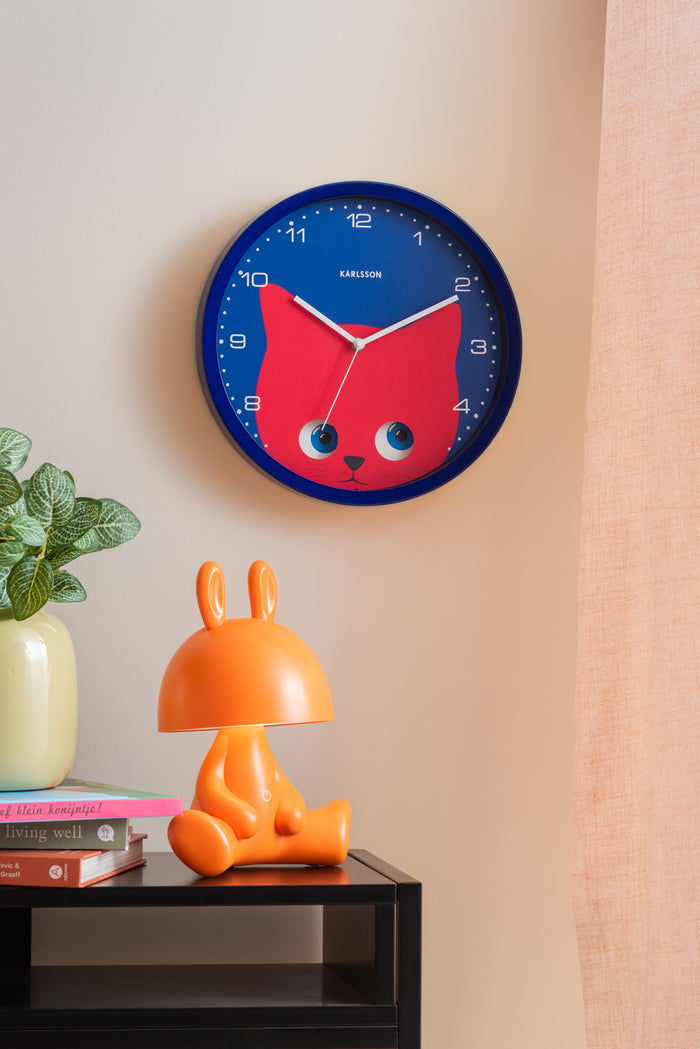 Karlsson - Wall Clock Peekaboo Cat