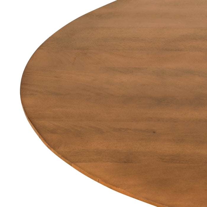 by fonQ Grand Eettafel Lichtbruin Mangohout - Ø 150 cm