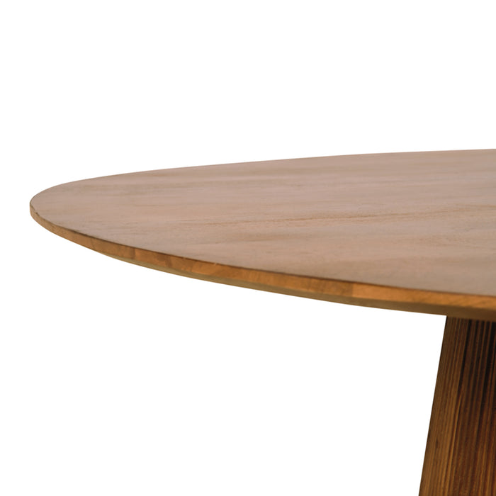 by fonQ Grand Eettafel Lichtbruin Mangohout - Ø 150 cm
