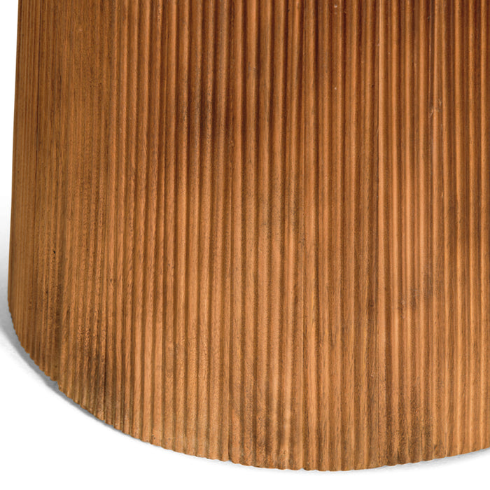 by fonQ Grand Eettafel Lichtbruin Mangohout - Ø 150 cm