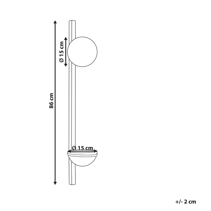 Beliani - ISABELLA - Wandlamp bloempot - Zwart - IJzer