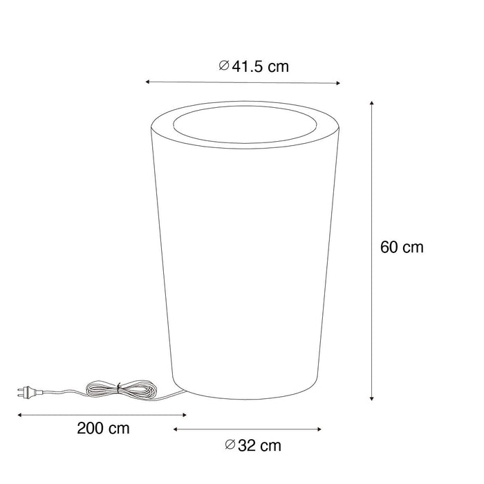 QAZQA Smart buiten vloerlamp bloempot wit IP65 incl. LED Wifi A60 -