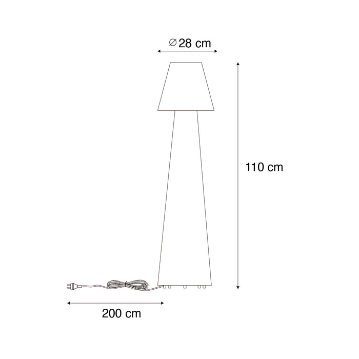 QAZQA Smart buiten vloerlamp wit incl. LED A60 IP44 - Katrijn